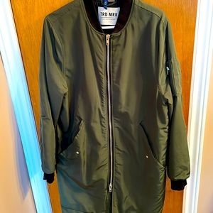 H&M long green puffer size small to sell